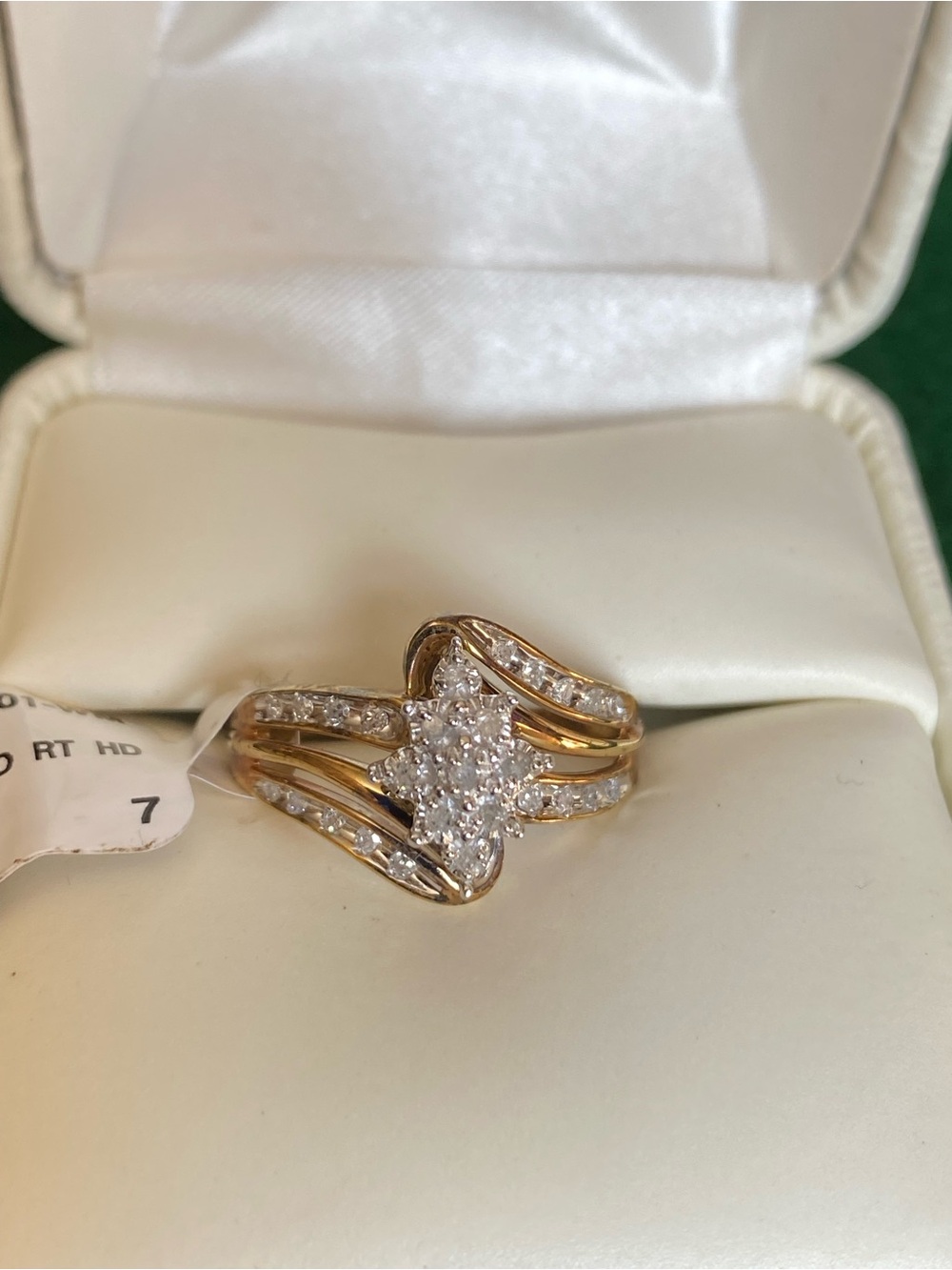 Vintage Friedman's Diamond ring Gold Over Sterling Silver Size 7 NEW 1/5 ctw